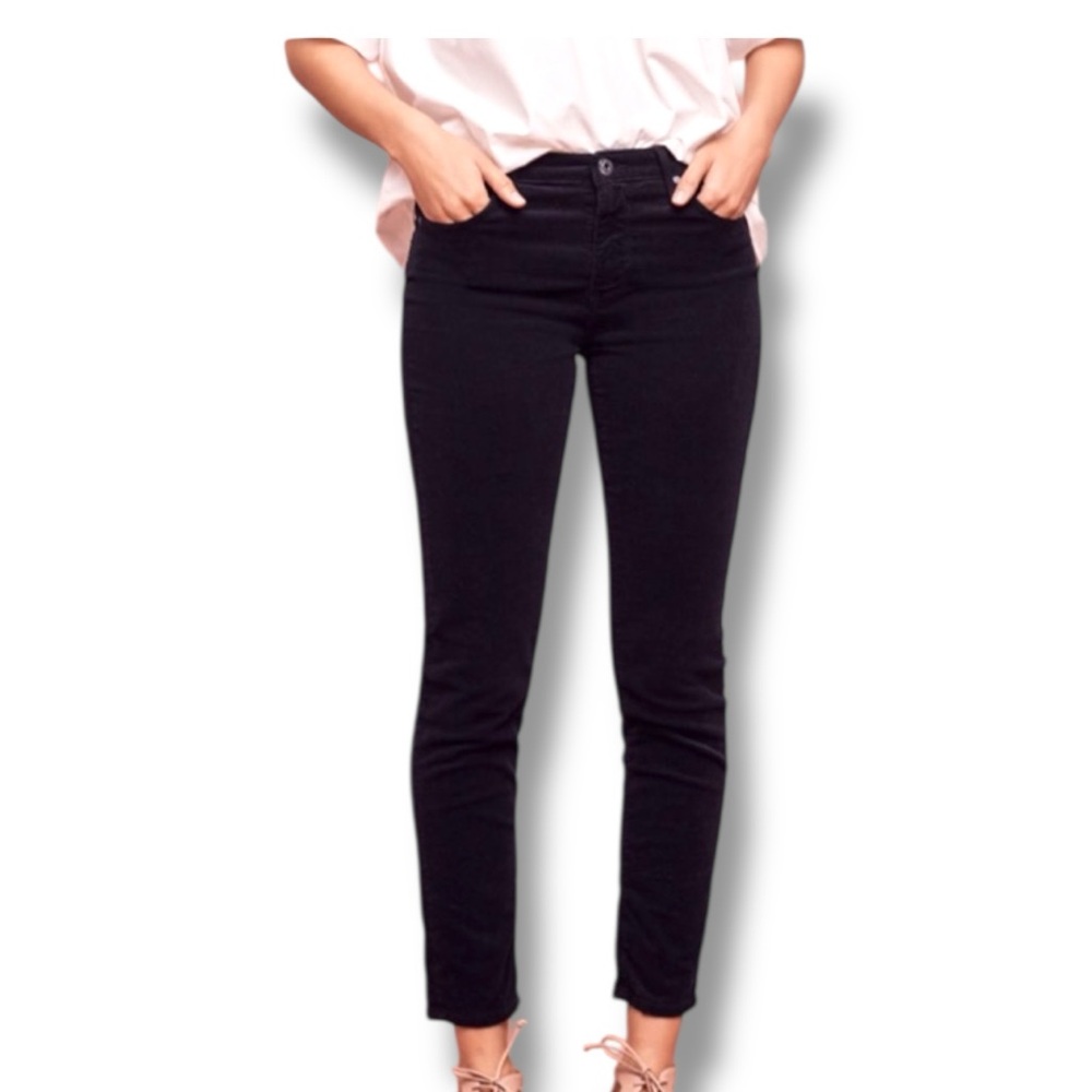 AG Adriano Goldschmied The Stevie Slim Straight Ankle Navy Cord Jeans Waist 27